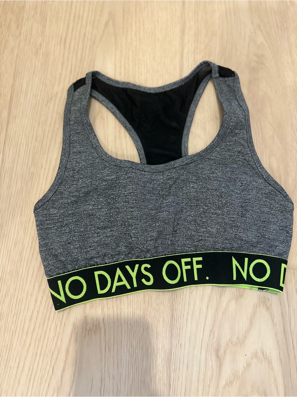 Forever 21 Gray Sports Bra with Neon Yellow Band